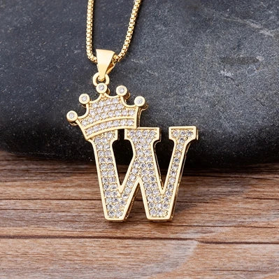 Collar con colgantes letras personalizadas de Lujo dorada