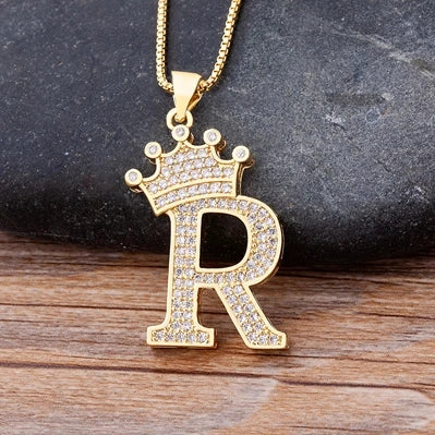 Collar con colgantes letras personalizadas de Lujo dorada