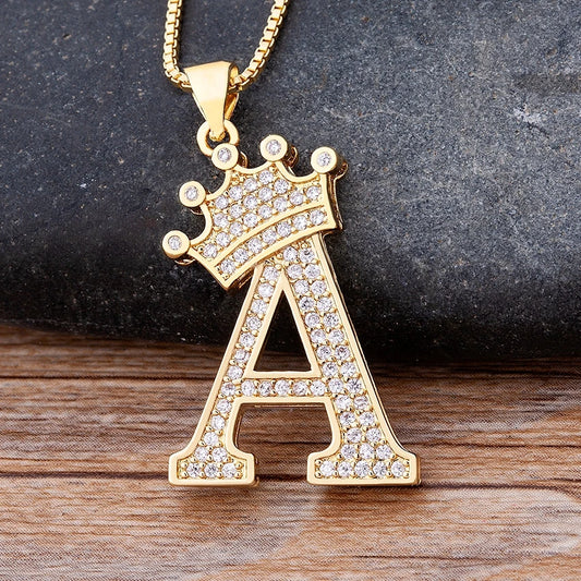 Collar con colgantes letras personalizadas de Lujo dorada