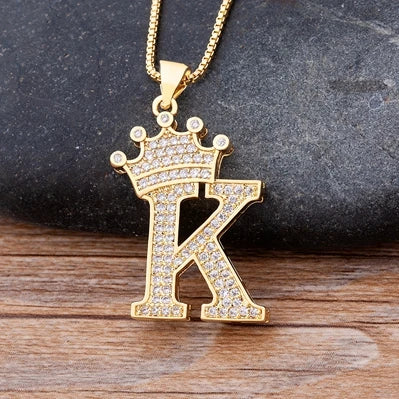 Collar con colgantes letras personalizadas de Lujo dorada