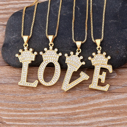 Collar con colgantes letras personalizadas de Lujo dorada