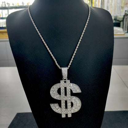 Collar Hip Hop Dólar Brillante