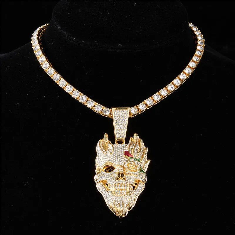 Collar Hip Hop Calavera Iced Out