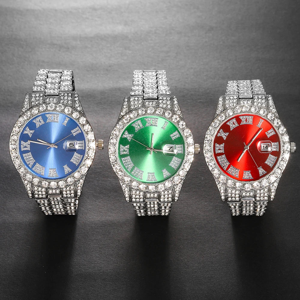 Joyas Hip-Hop: Reloj + Cadena + Pulsera Plata Oferta especial promoción