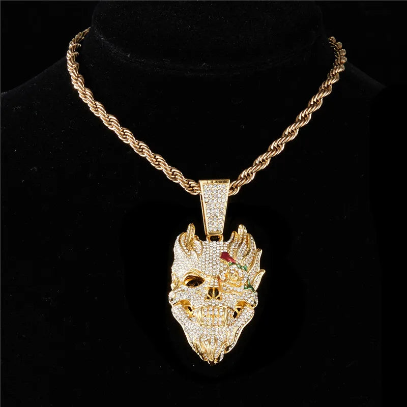 Collar Hip Hop Calavera Iced Out