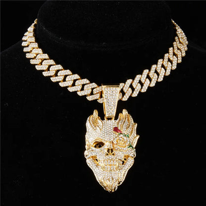 Collar Hip Hop Calavera Iced Out