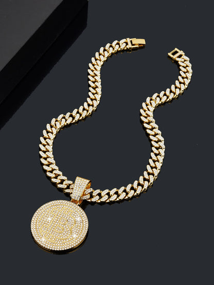 Collar Hombre Brillantes Hip Hop (BITCOIN)