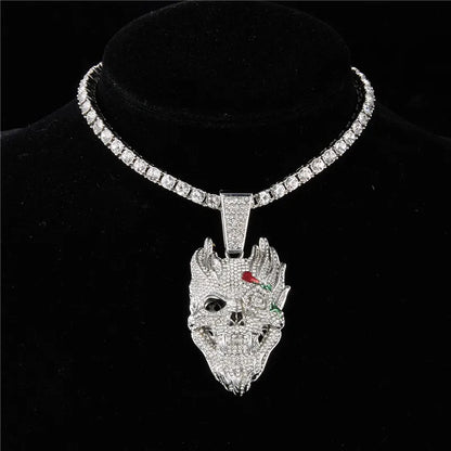 Collar Hip Hop Calavera Iced Out