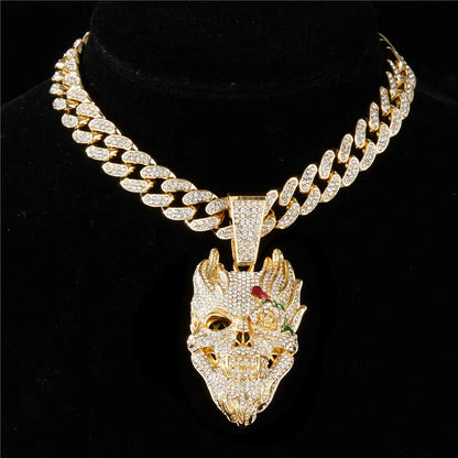 Collar Hip Hop Calavera Iced Out